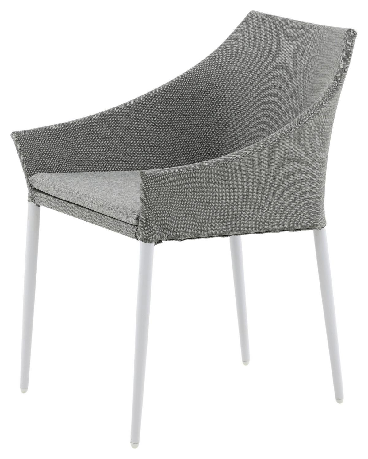 Gartensessel-Set 2-Tlg. Spoga Metall/Textil - Weiß/Grau, KONVENTIONELL, Textil/Metall (60/81/62cm) - Gardenson