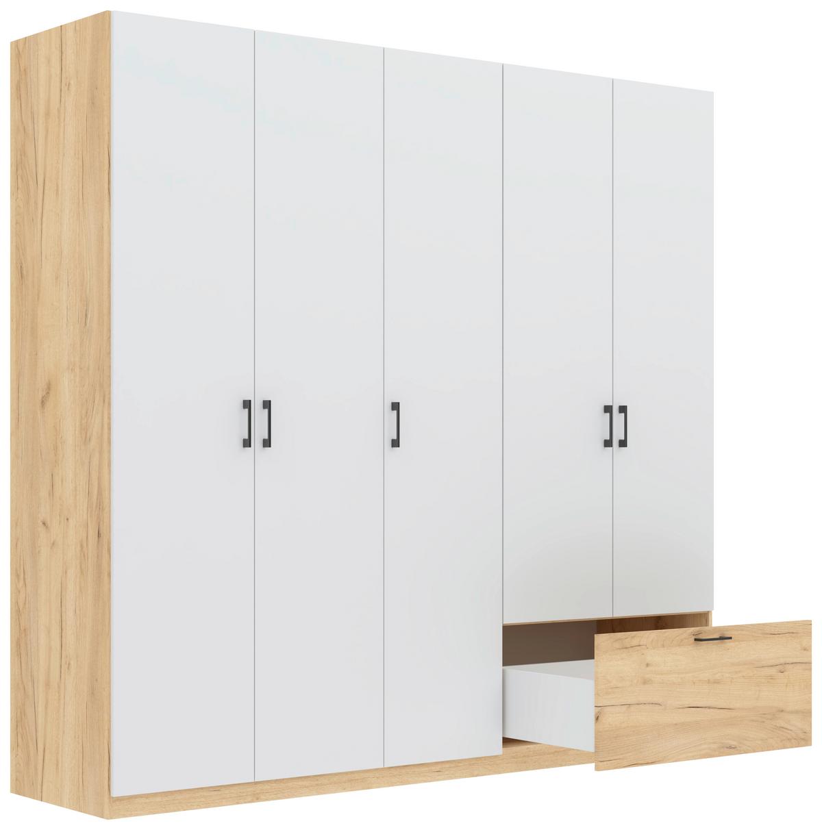 Nyílóajtós Szekrény Mila 225/210 Cm - Artisan tölgy/fehér, Konventionell, faalapú anyag (225/210/54cm)