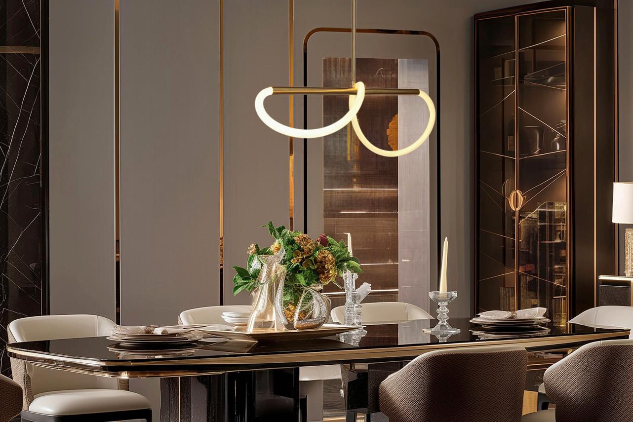 LED-Pendelleuchte 31-35608 Supreme - Goldfarben/Weiß, Design, Kunststoff/Metall (80/15/120cm)