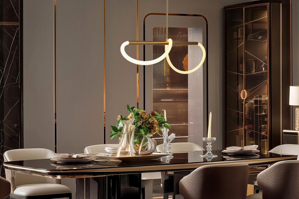 Led-pendelleuchte 31-35608 Supreme - Goldfarben/Weiß, Design, Kunststoff/Metall (80/15/120cm)