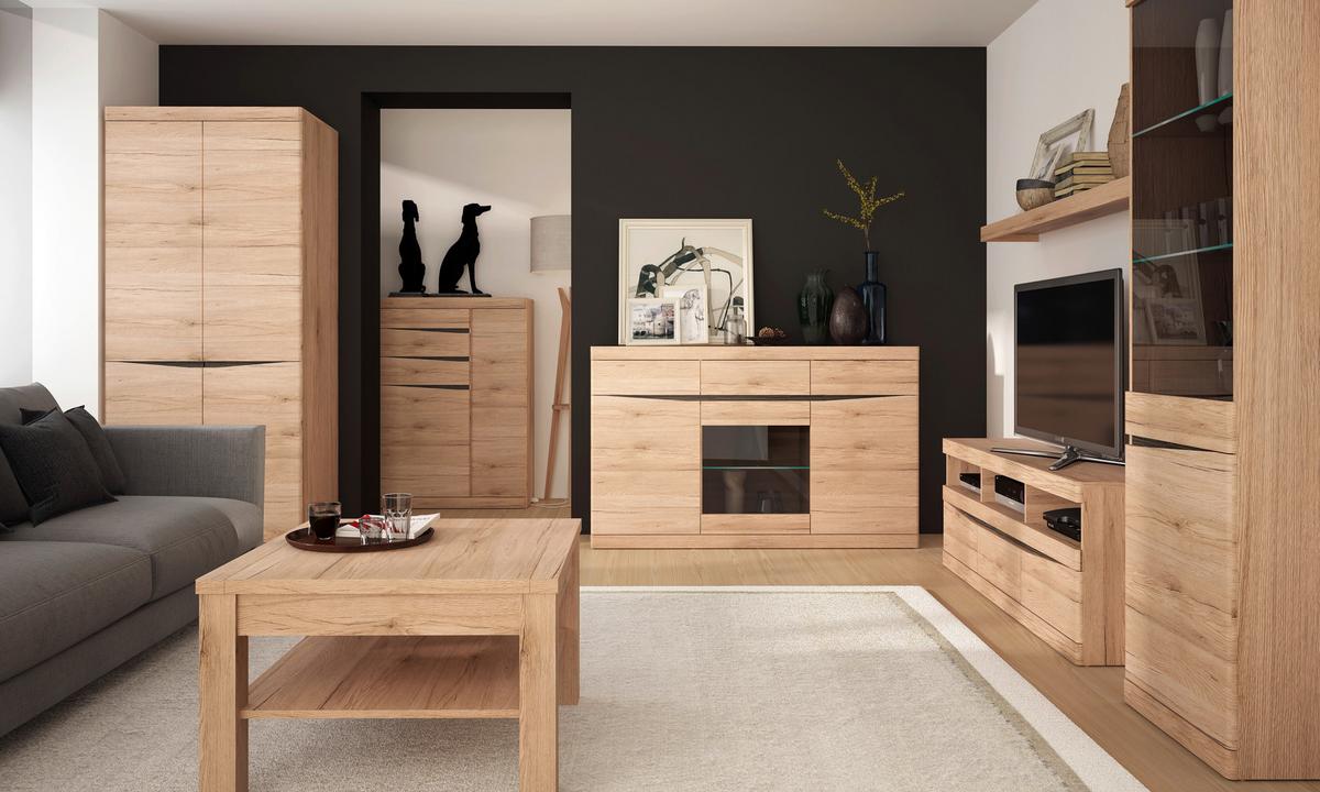 Vitrine Summer San Remo Eiche Dekor B: 54 Cm - Eiche San Remo, MODERN, Glas/Holzwerkstoff (54/196,5/40cm) - Modern Living