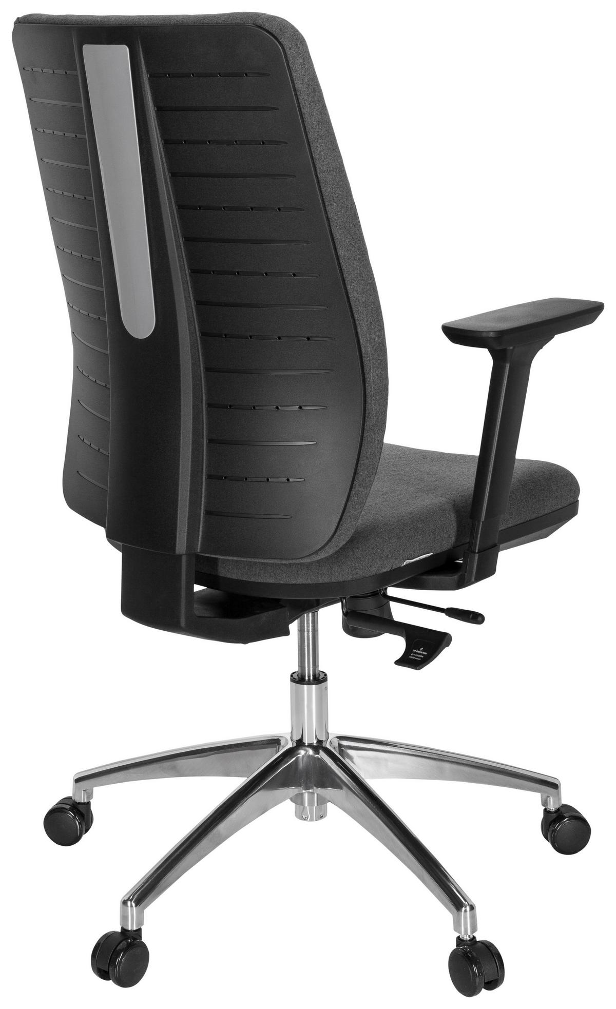 Drehstuhl Integrio I Armstütze Dunkelgrau Bis 120kg - Chromfarben/Dunkelgrau, MODERN, Kunststoff/Textil (74/123/63cm) - MID.YOU