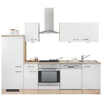 Kuchynský blok VENEZIA bez spotrebičov, šírka 270 cm - biela/farba duba, Modern, kompozitné drevo (270cm) - FlexWell