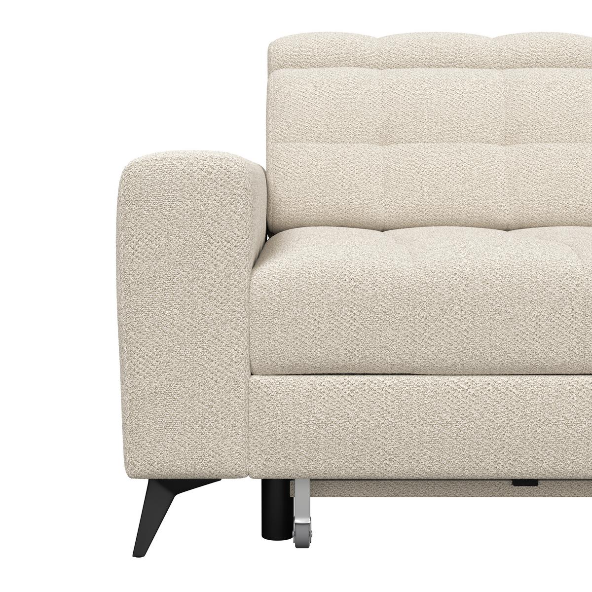 Ecksofa Barletta New Velours Beige, 289x228cm - Beige/Schwarz, ROMANTIK / LANDHAUS, Textil (289/228cm) - Luca Bessoni