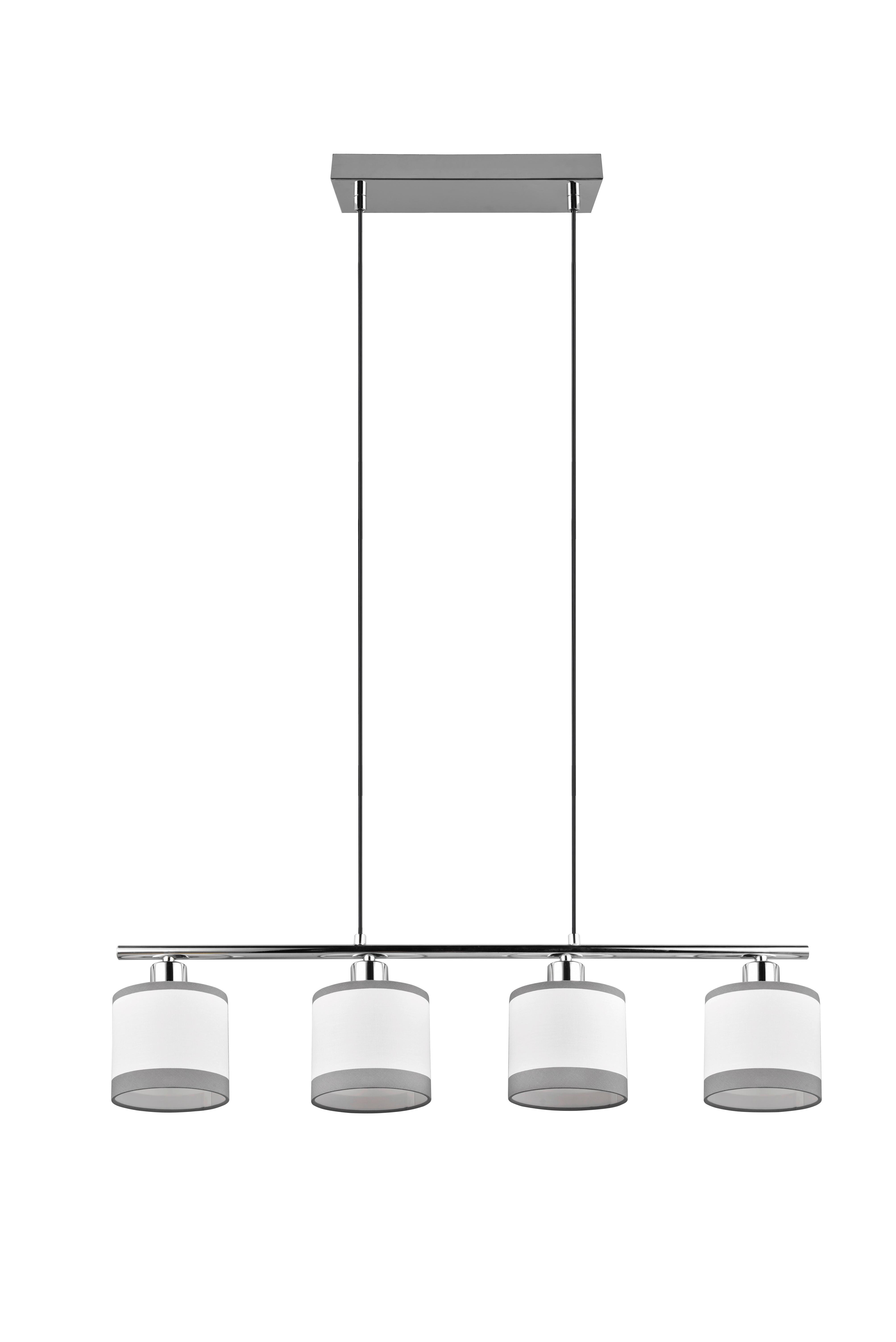 Hängeleuchte R31554006 Davos - Chromfarben/Weiß, Basics, Textil/Metall (75/12/150cm)