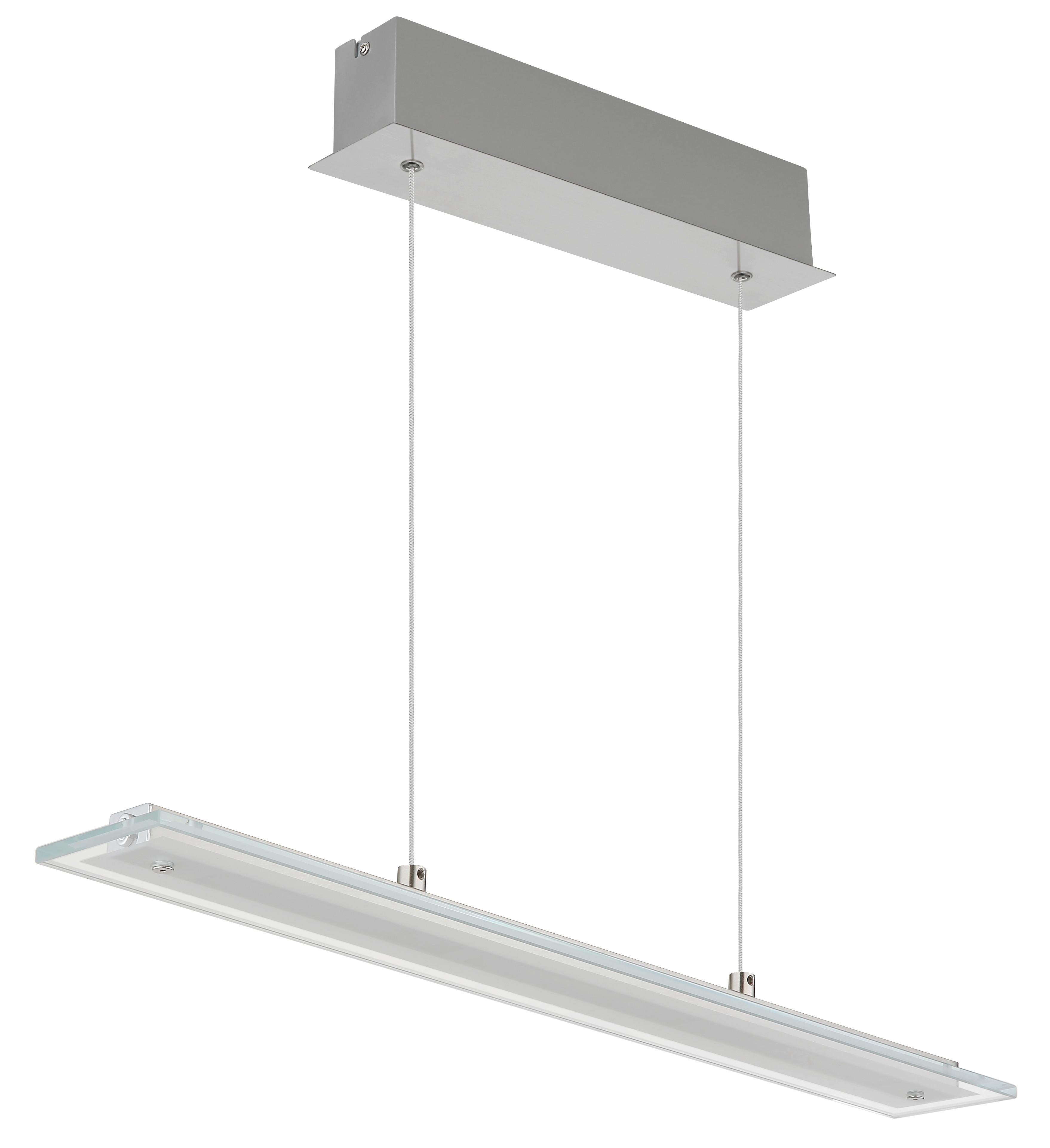 LED-HÄNGELEUCHTE Memory-Funktion - Klar/Nickelfarben, Design, Glas/Metall (64/9/150cm) - Globo