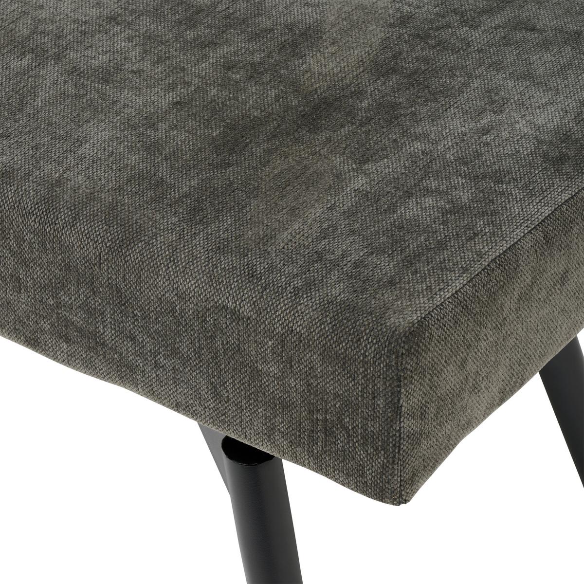 Sitzbank Tinos ohne Lehne Dunkelgrau, B: 140 cm - Dunkelgrau/Schwarz, KONVENTIONELL, Textil/Metall (140/49/47cm) - MID.YOU