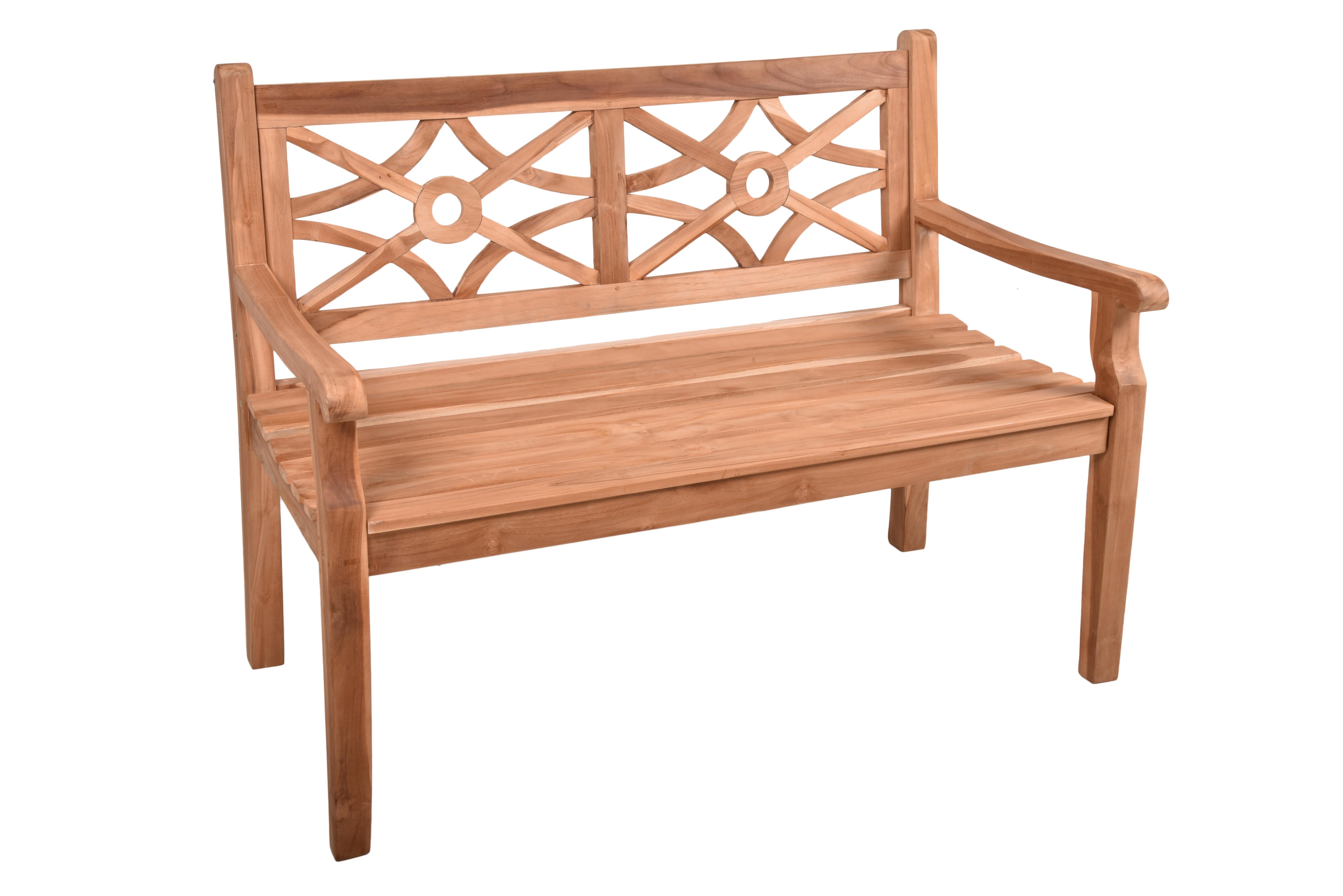 Gartenbank Holz Sayang 2-Sitzer - Braun/Teakfarben, MODERN, Holz (120/92/64cm) - Gardenson