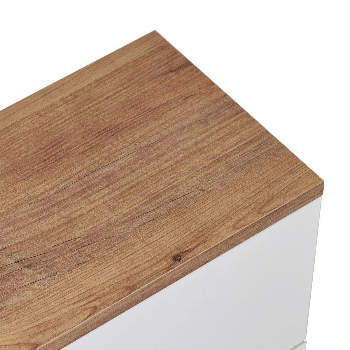 TV-ELEMENT Weiß/Kieferfarben B: 140cm - Weiß/Kieferfarben, MODERN, Holzwerkstoff (140/25/25cm)