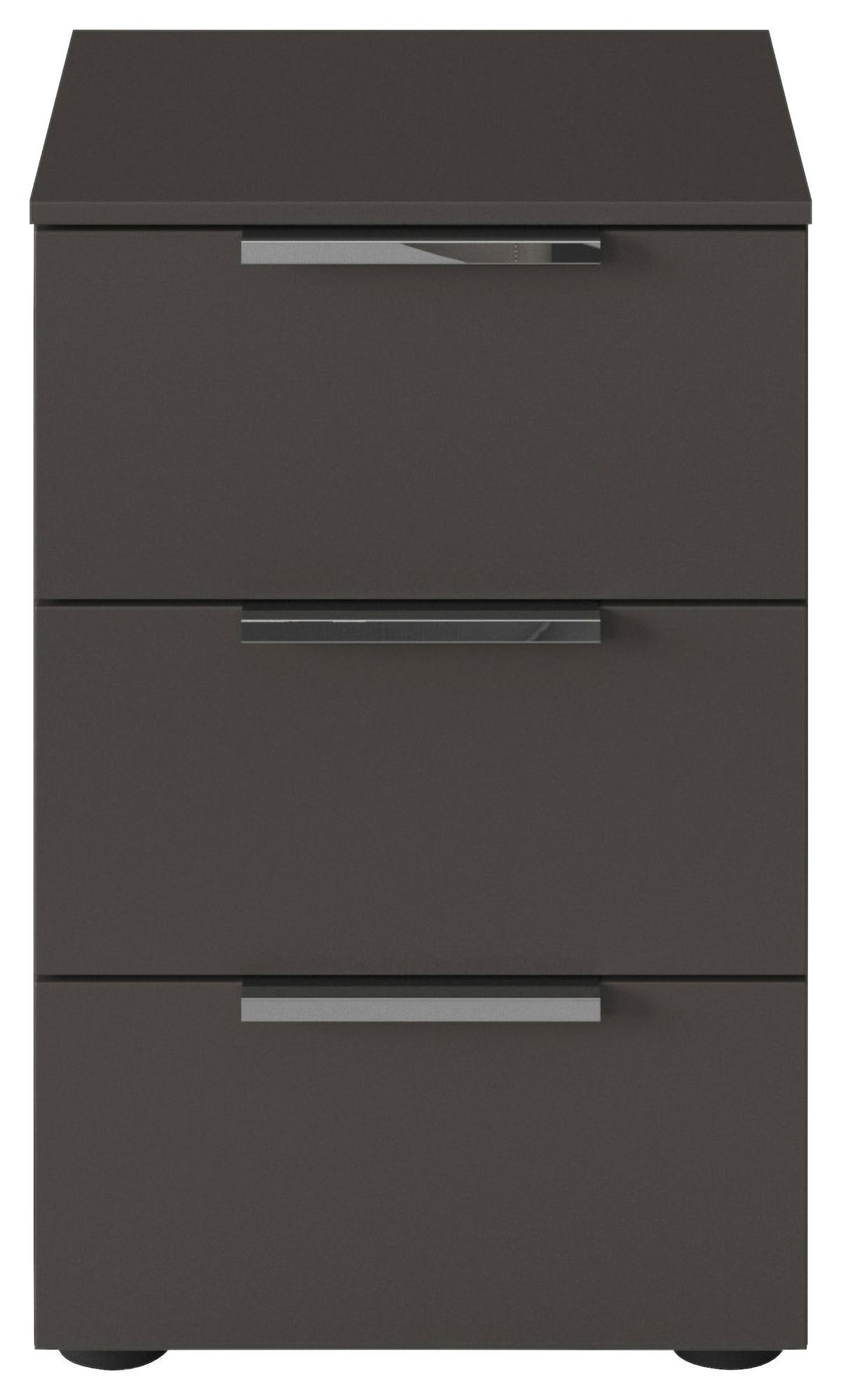 Nachtkästchen Flipp Graphitfarben B: 40 Cm - Chromfarben/Schwarz, MODERN, Holzwerkstoff (40/61/42cm) - Rauch Möbel