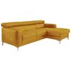 Ecksofa Mit Schlaffunktion Sammy Gelb - Chromfarben/Gelb, Design, Leder (227/168cm) - Livetastic