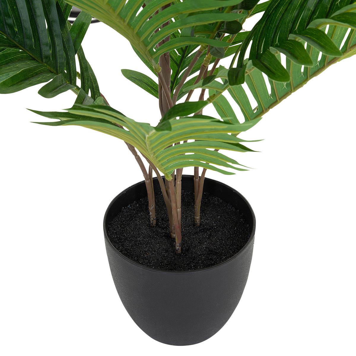 Kunstpflanze Areca - Schwarz/Braun, Basics, Kunststoff/Textil (60/70/60cm) - MID.YOU