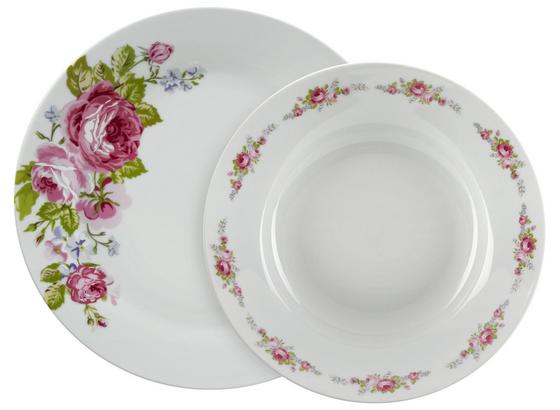 Tafelservice, Penelope 12-tlg. Set, 6 Personen - Pink/Hellblau, ROMANTIK / LANDHAUS, Keramik - James Wood Tafelservice, Penelope 12-tlg. Set, 6 Personen - Pink/Hellblau, ROMANTIK / LANDHAUS, Keramik - James Wood