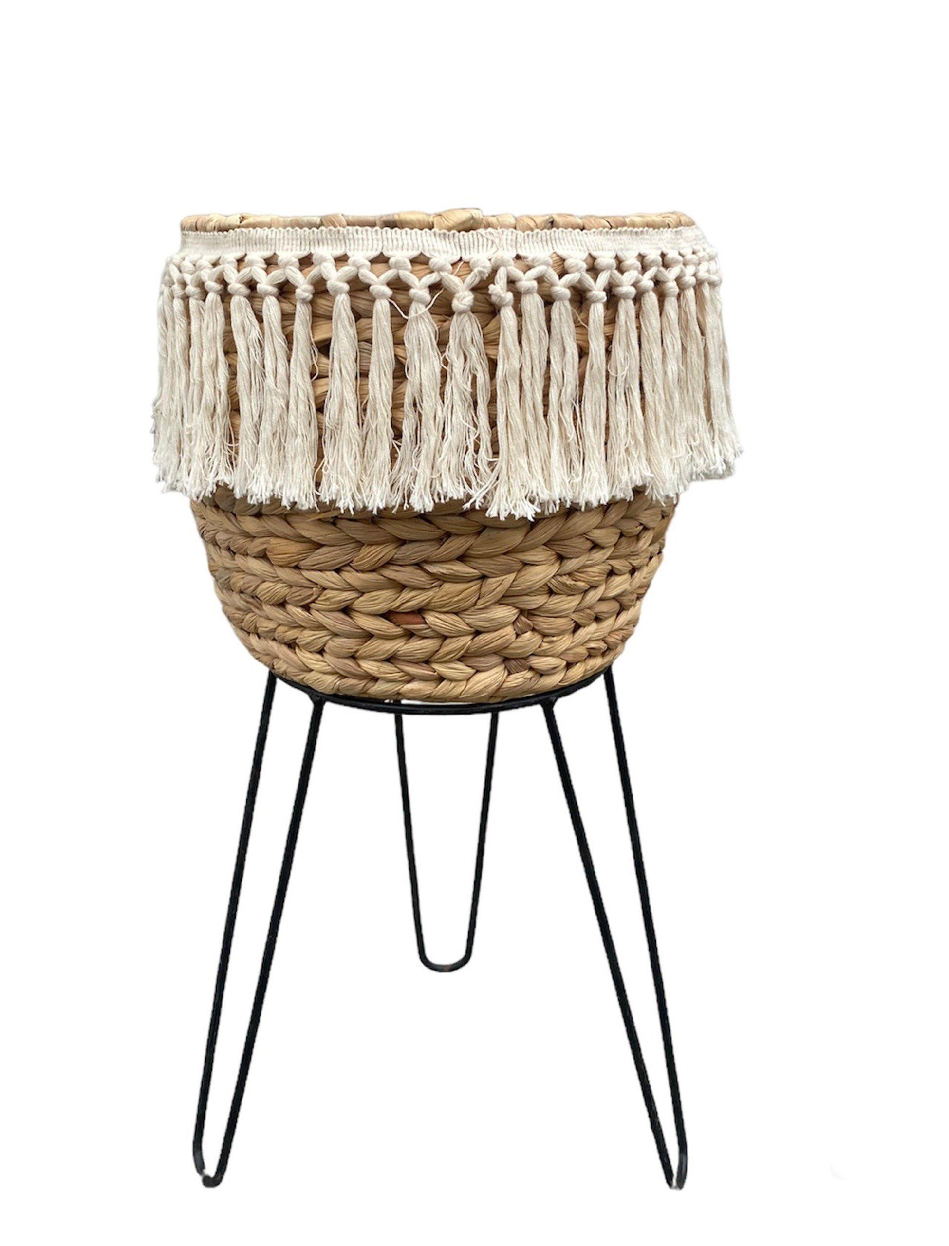 Pflanztopf Alcine Wasserhyzinthe Indoor Ø 26 Cm - Hellbraun/Schwarz, MODERN, Naturmaterialien/Kunststoff (26/23/52cm) - Luca Bessoni