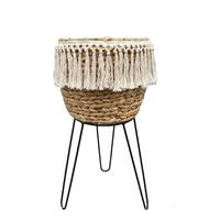 Pflanztopf Alcine Wasserhyzinthe Indoor Ø 26 Cm - Hellbraun/Schwarz, MODERN, Naturmaterialien/Kunststoff (26/23/52cm) - Luca Bessoni