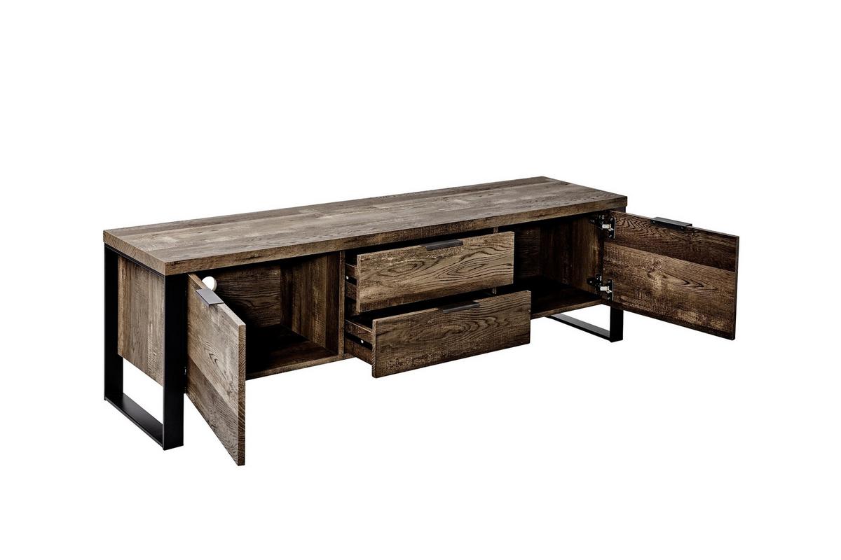 TV-Element Loop TV 150 B: 152,4 cm Vintage Eiche - Eichefarben/Schwarz, Design, Holzwerkstoff/Metall (152,4/45/39,5cm)