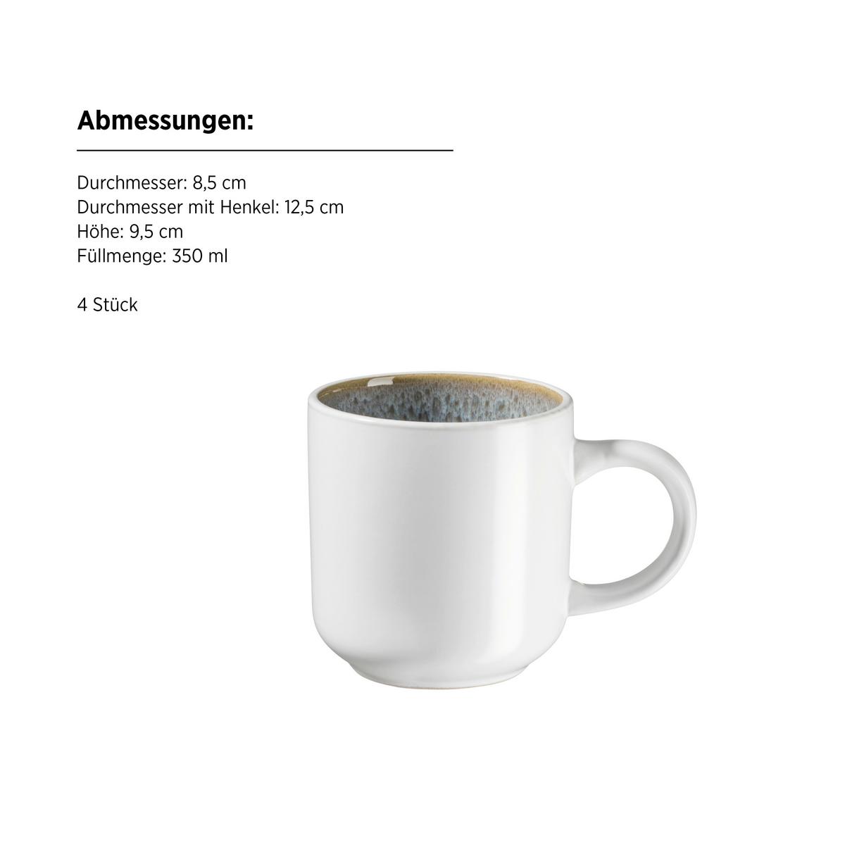 Kombiservice Malea 16-Teilig Steinzeug, Grün, 4 Personen - Grün, Basics, Keramik - Mäser