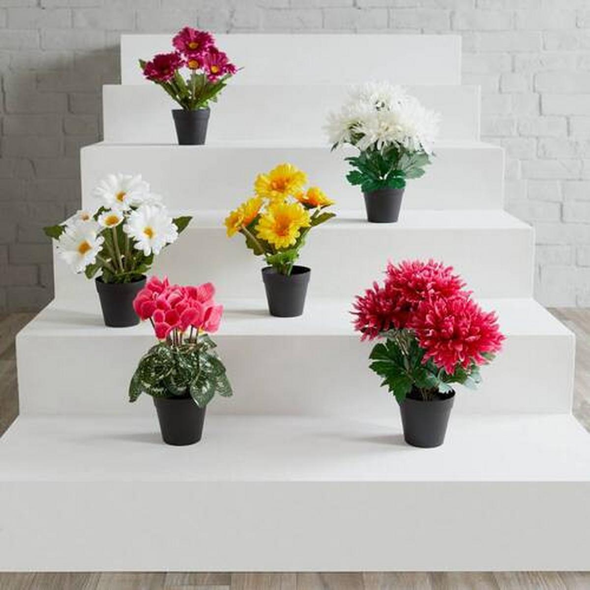 Művirág Gerbera - barna/fehér, Konventionell, műanyag/textil (30cm) - Ondega