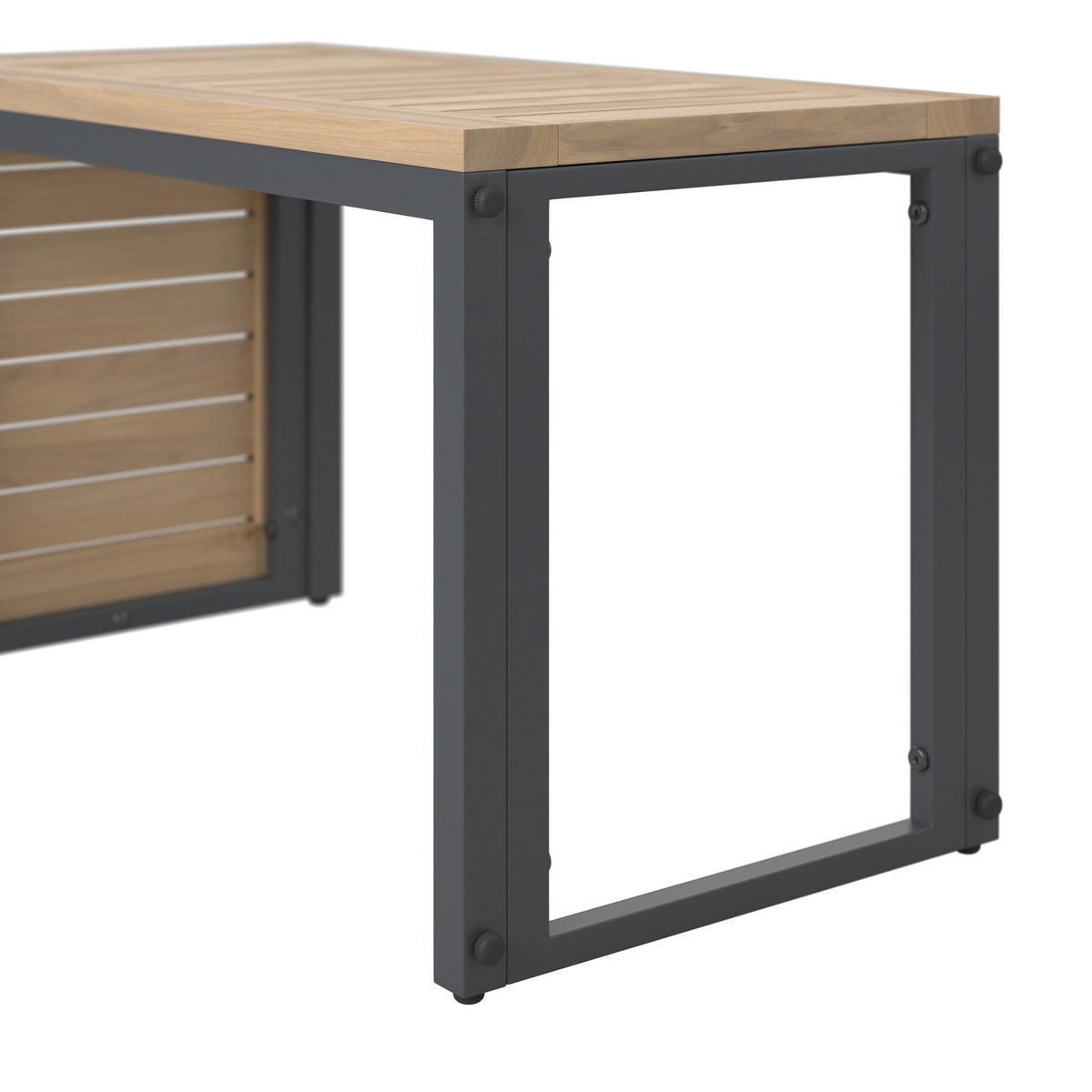 Loungegarnitur Mauri - Anthrazit/Weiß, MODERN, Holz/Textil (219/142cm) - Beldano