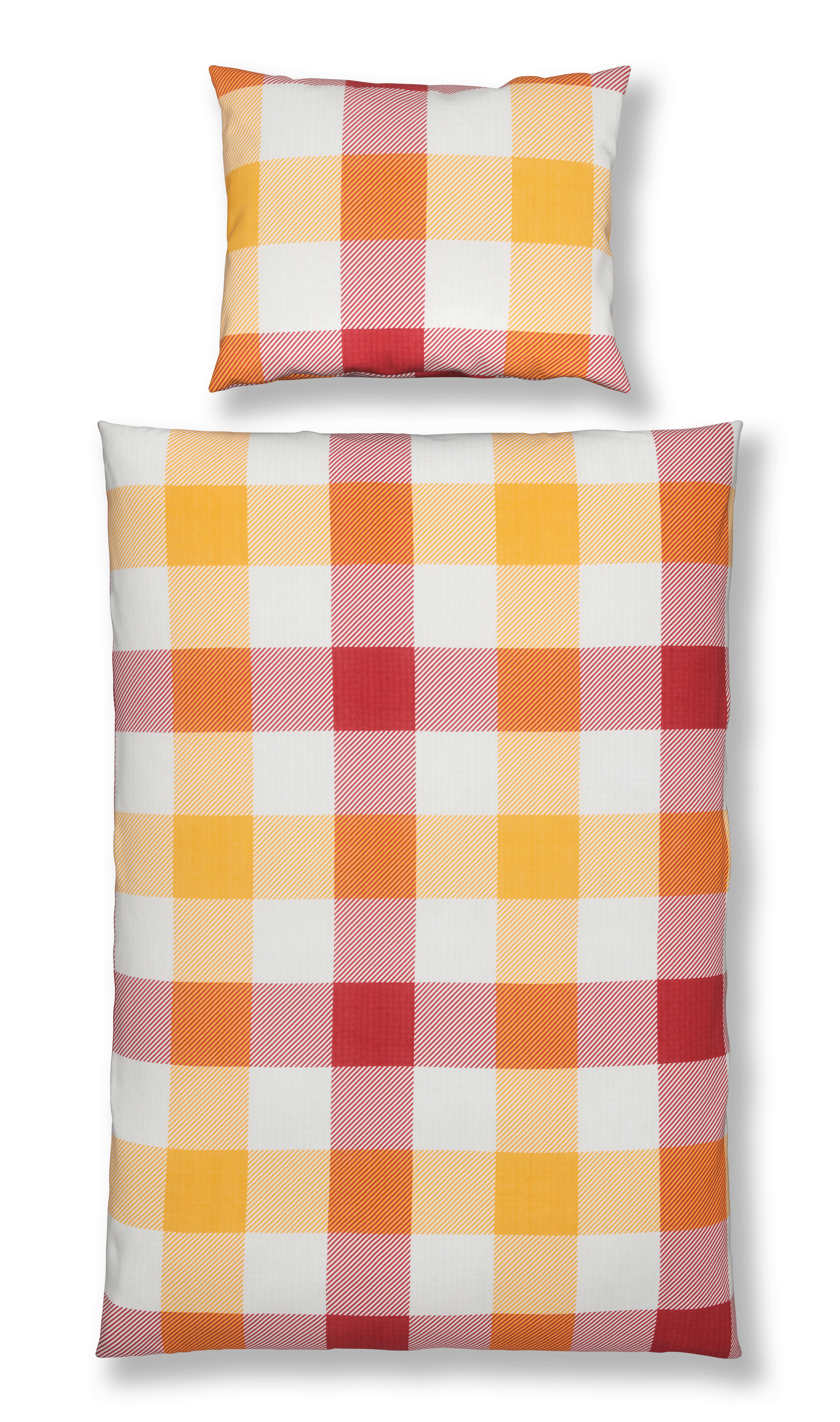 Bettwäsche Evelin/Alexia - Gelb/Rot, MODERN, Textil - Luca Bessoni