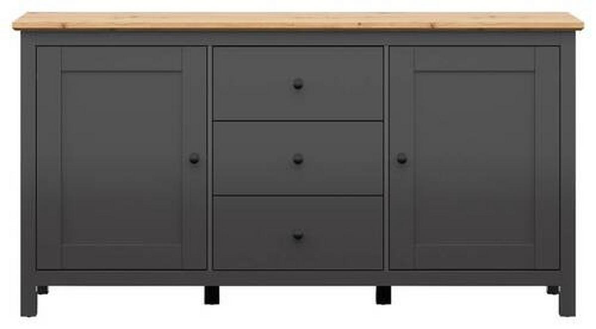 Sideboard Hesen Chest Of Drawers - Graphitfarben/Eiche Artisan, Design, Holzwerkstoff (186/96/44cm)