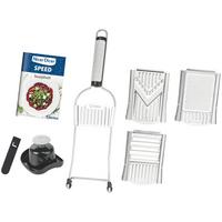 Küchenreibe Nicer Dicer Speed Metall, 7er-Set - Silberfarben, Basics, Kunststoff/Metall - Genius