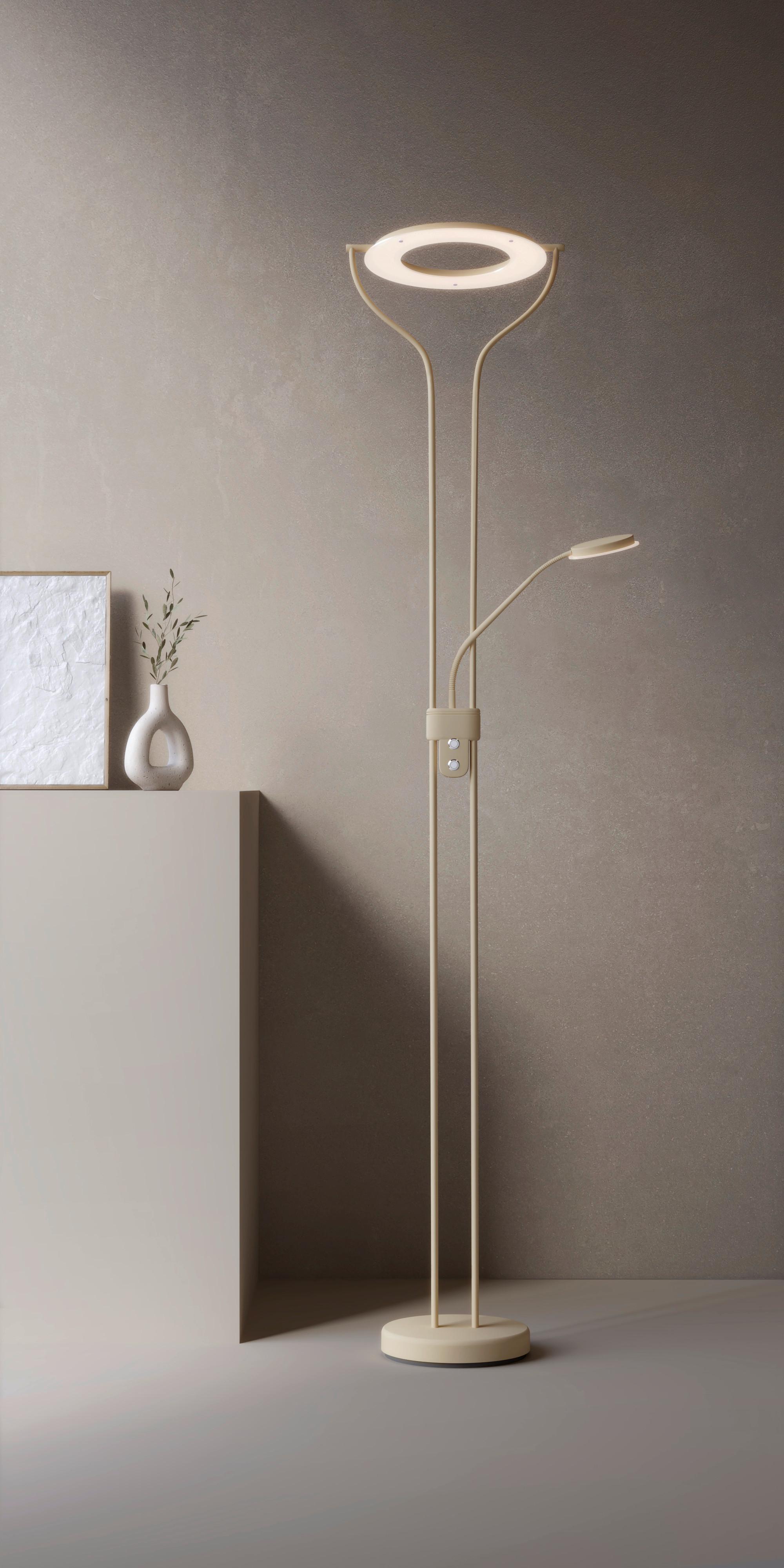 LED-Stehleuchte Davos Sandfarben B: 47 cm - Sandfarben, Design, Metall (36/47/180cm) - Fischer & Honsel
