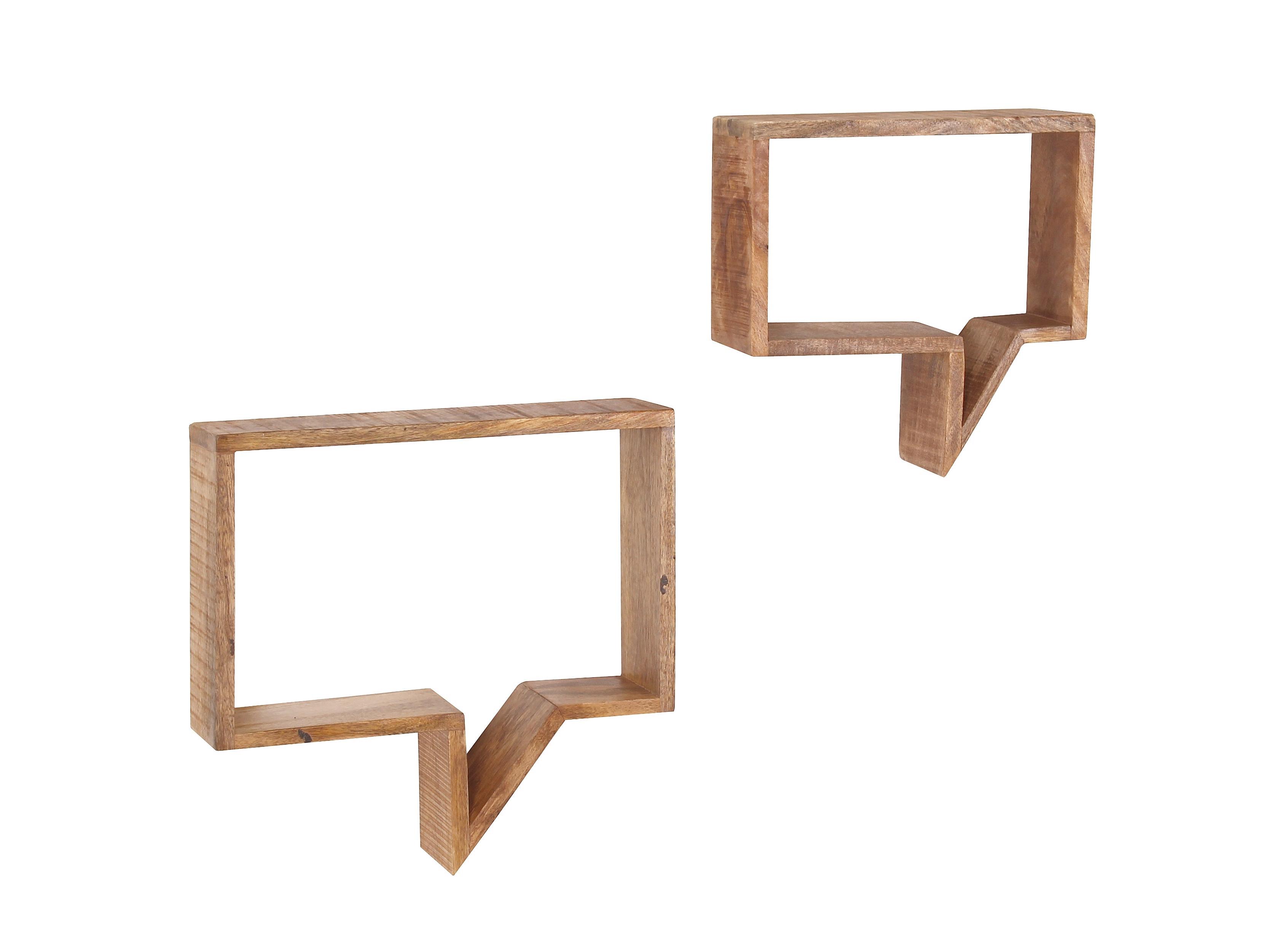 WANDREGALSET Naturfarben B: 46-39 cm - Naturfarben, Design, Holz (50-40/46-39/13-13cm) - Livetastic