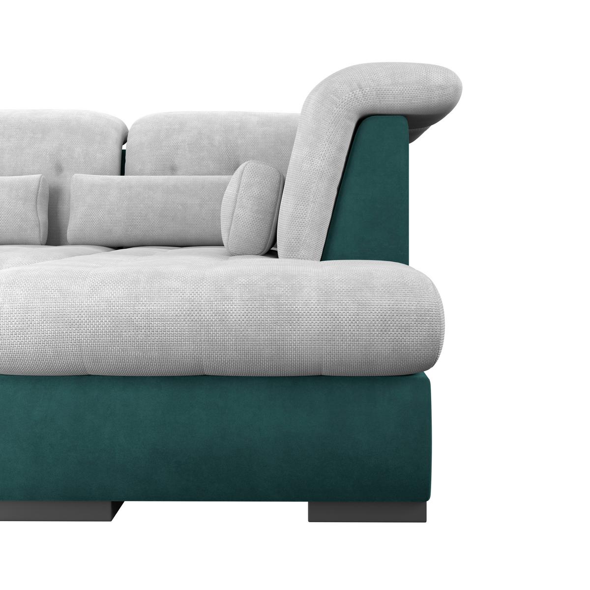 Wohnlandschaft Madera Silberfarben S: 358x212 cm - Türkis/Silberfarben, KONVENTIONELL, Kunststoff/Textil (190/358/212cm)