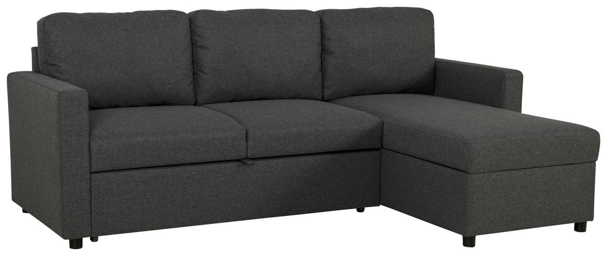 Ecksofa Rosi - Anthrazit/Schwarz, Basics, Textil (215/145cm) - P & B