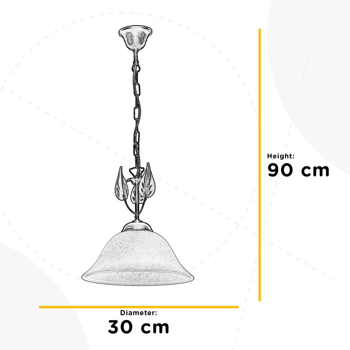 Hängeleuchte Klar Bronzefarben L: 30 cm - Klar/Bronzefarben, KONVENTIONELL, Glas/Metall (30/30/90cm)