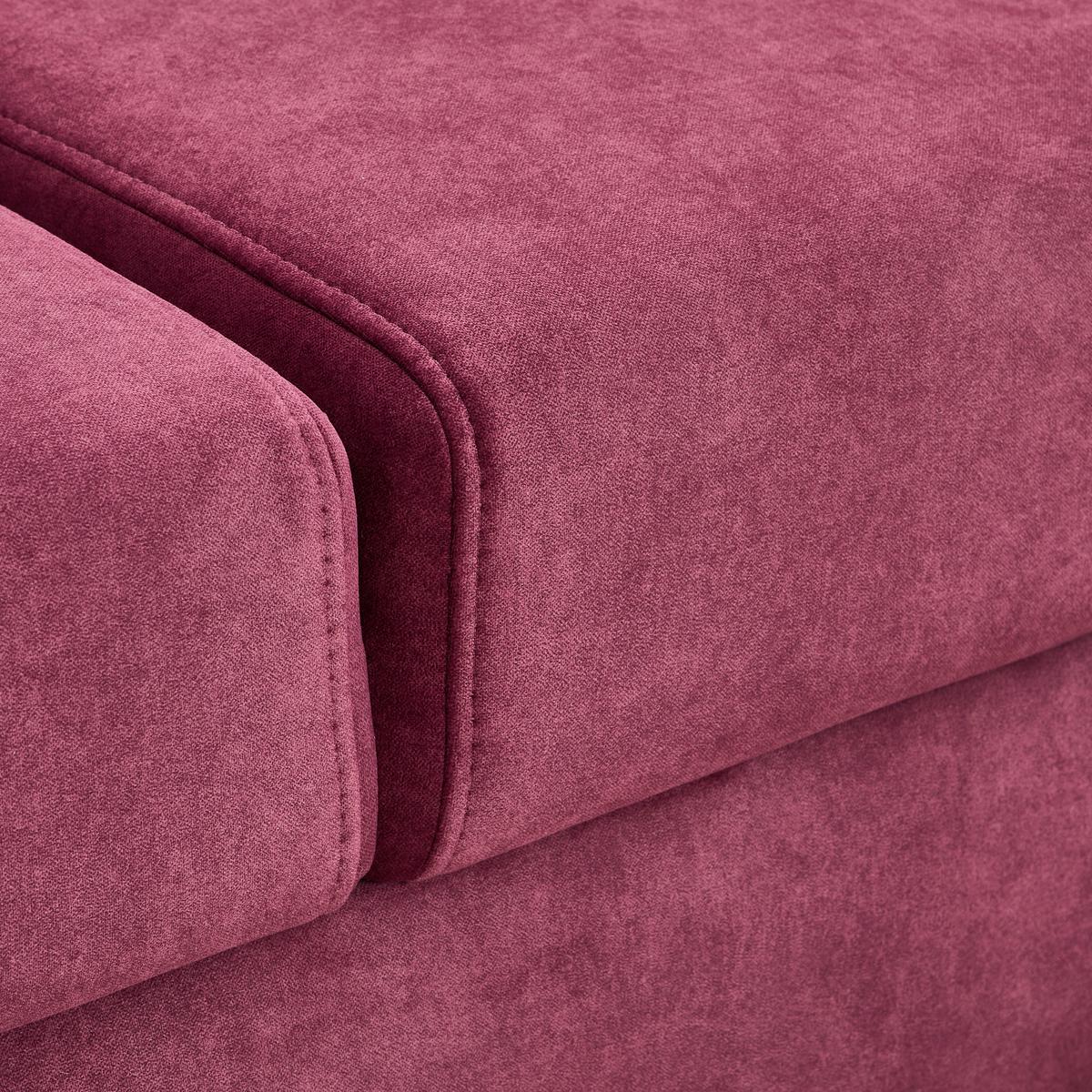 Ecksofa Mit Schlaffunktion Adesso Bordeaux Chenille - Bordeaux/Schwarz, KONVENTIONELL, Textil (275/257cm) - MID.YOU