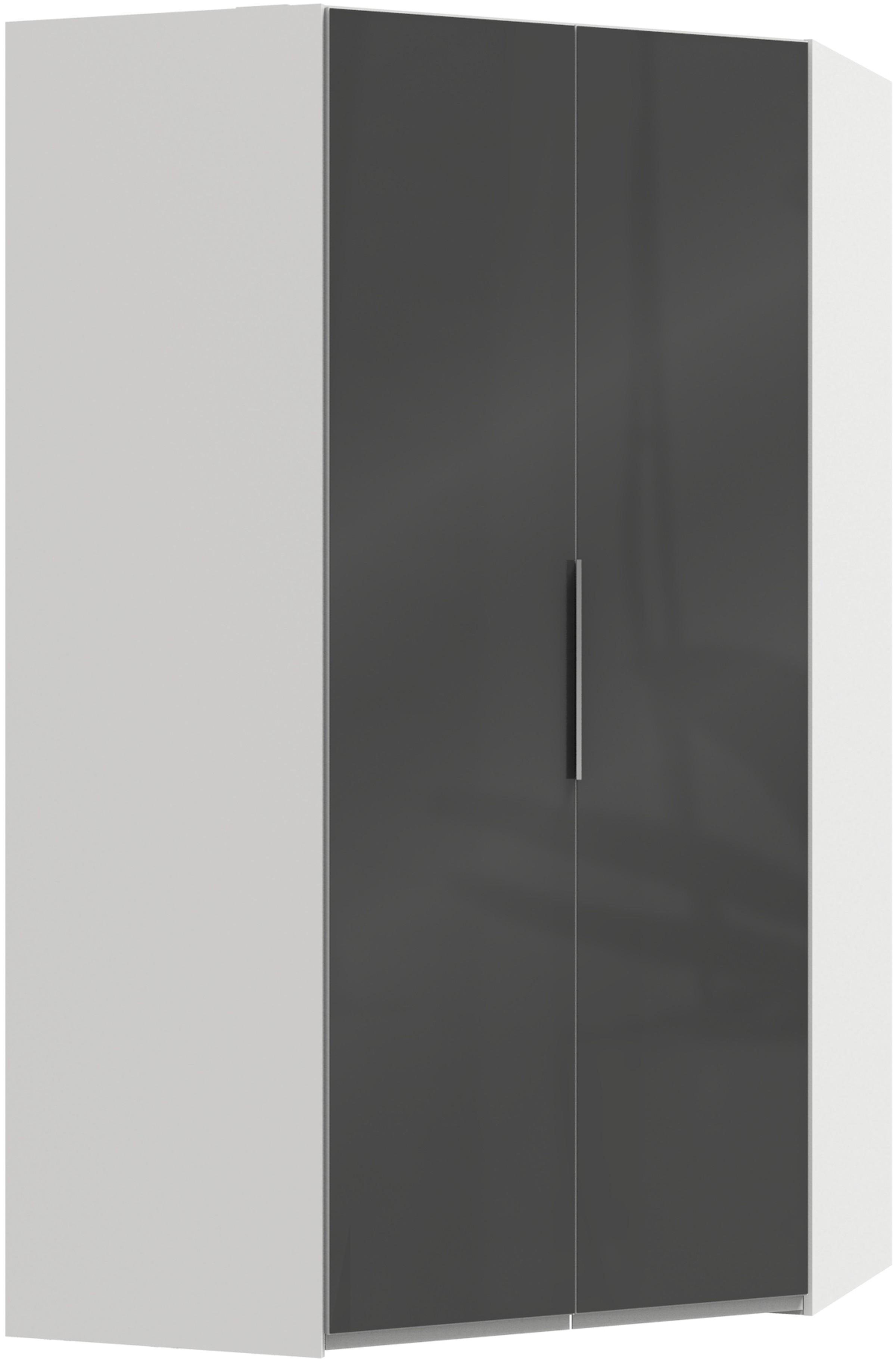 Eckschrank 120cm Level, Grau/weiß - Weiß/Grau, MODERN, Glas/Holzwerkstoff (120/216/120cm) - MID.YOU
