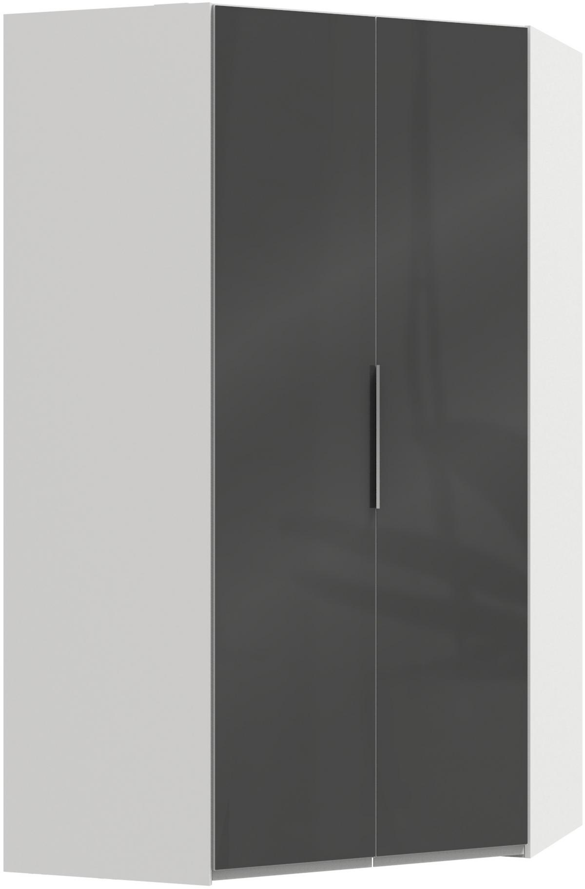 Eckschrank 120 cm Level Grau/Weiß - Weiß/Grau, MODERN, Glas/Holzwerkstoff (120/216/120cm) - MID.YOU
