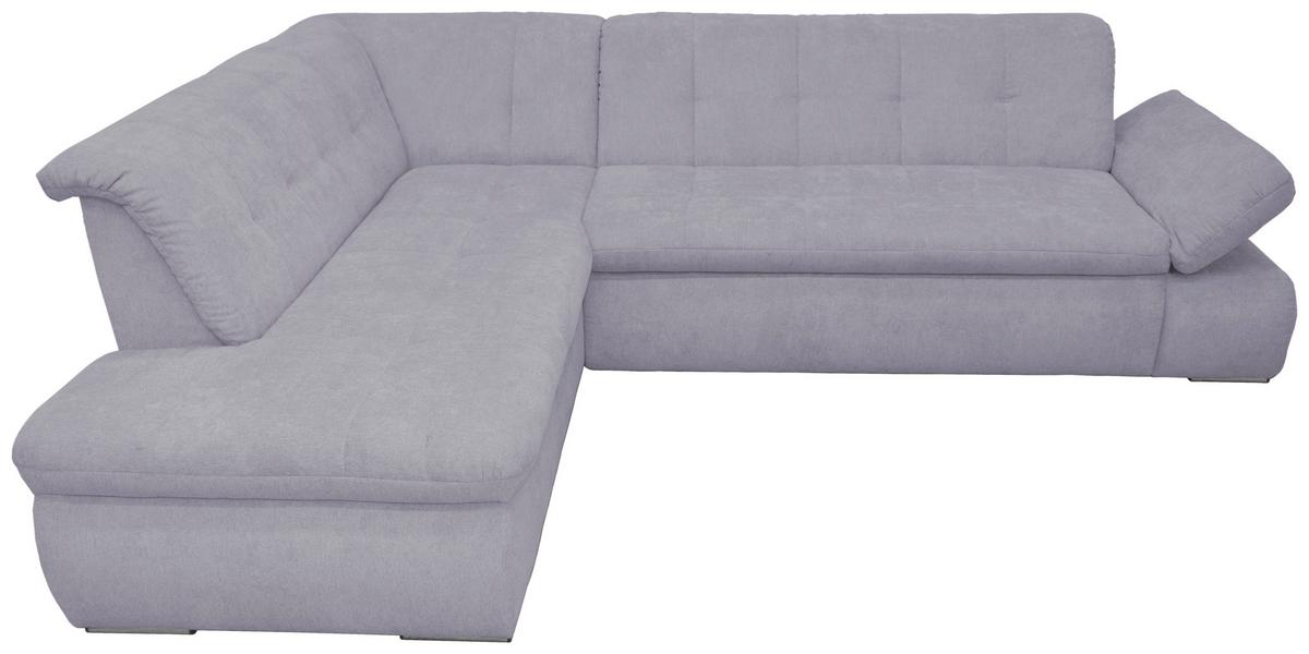 Ecksofa Mit Schlaffunktion Moric Grau Mikrofaser - Chromfarben/Grau, KONVENTIONELL, Textil (216/273cm) - MID.YOU
