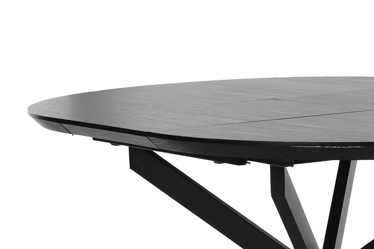 Ausziehtisch Oregon B: 120-160 cm - Schwarz, Design, Holzwerkstoff/Metall (120-160/110/76cm) - MID.YOU