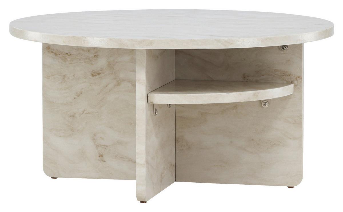 Couchtisch Ålesund - Beige, Design, Holzwerkstoff (85/85/42cm) - Livetastic