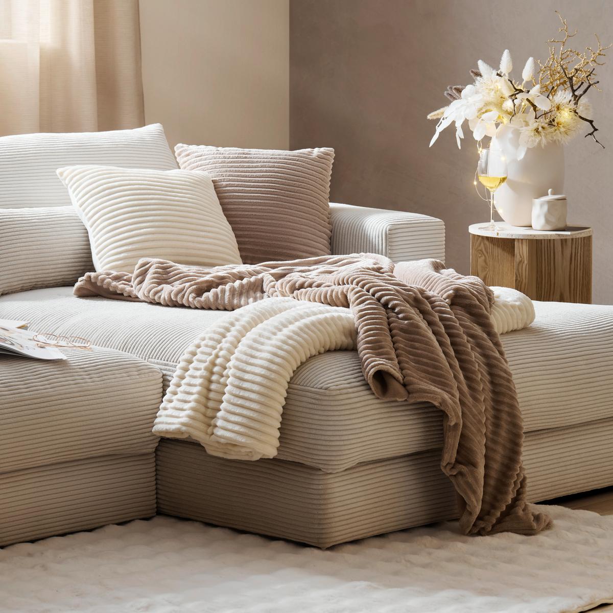 MĚKKÁ DEKA CONNI - šedavě hnědá, Moderní, textil (140/200cm) - Modern Living