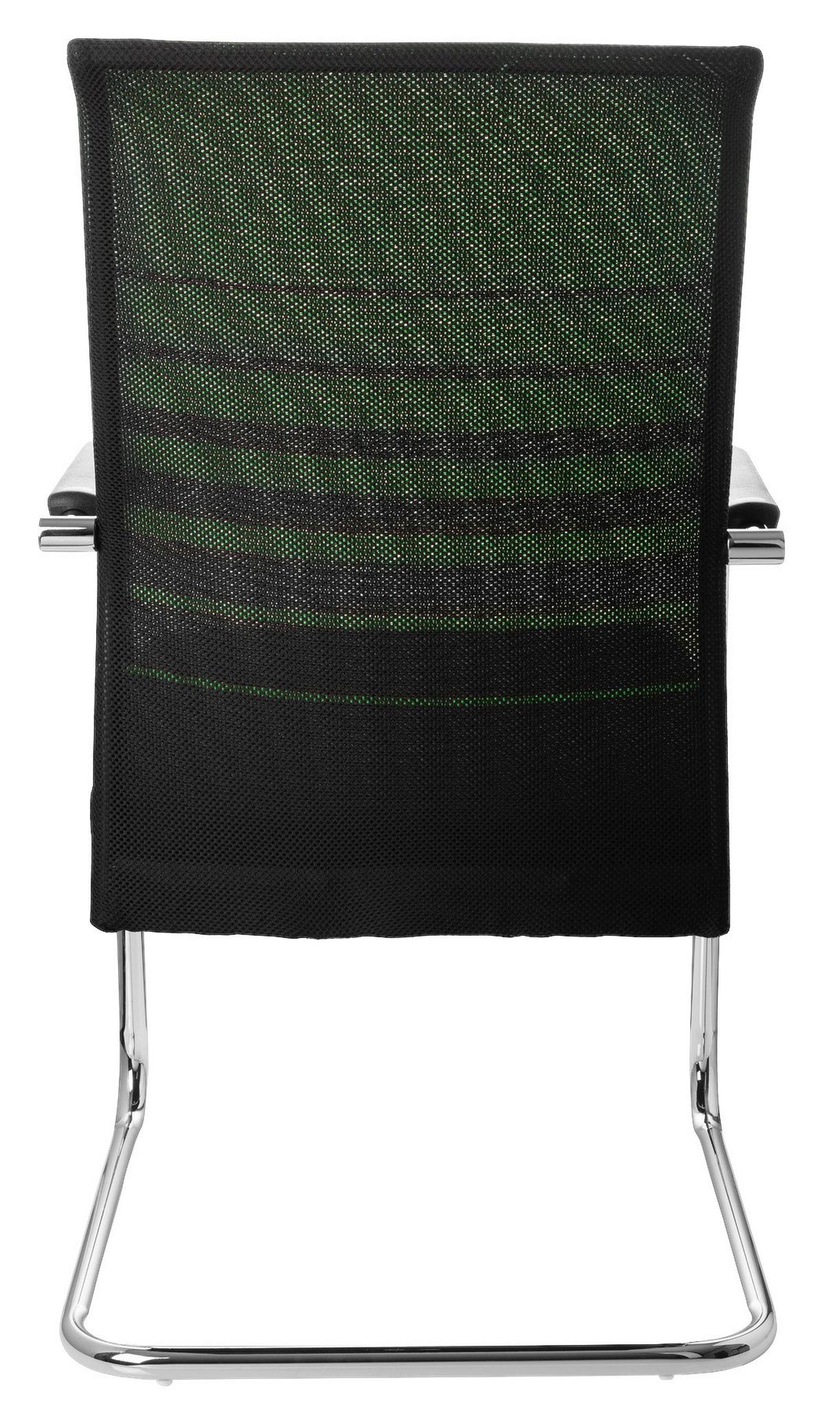 Besucherstuhl mit Armstützen Grün/Schwarz Bis 120 Kg - Chromfarben/Schwarz, MODERN, Kunststoff/Textil (57/104/55cm) - MID.YOU