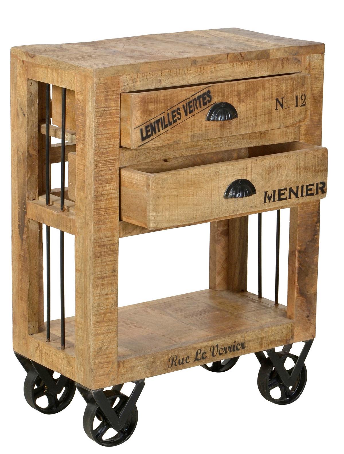 KOMMODE Naturfarben/Schwarz B: 60cm - Schwarz/Naturfarben, Design, Holz/Metall (60/80/30cm) - MID.YOU
