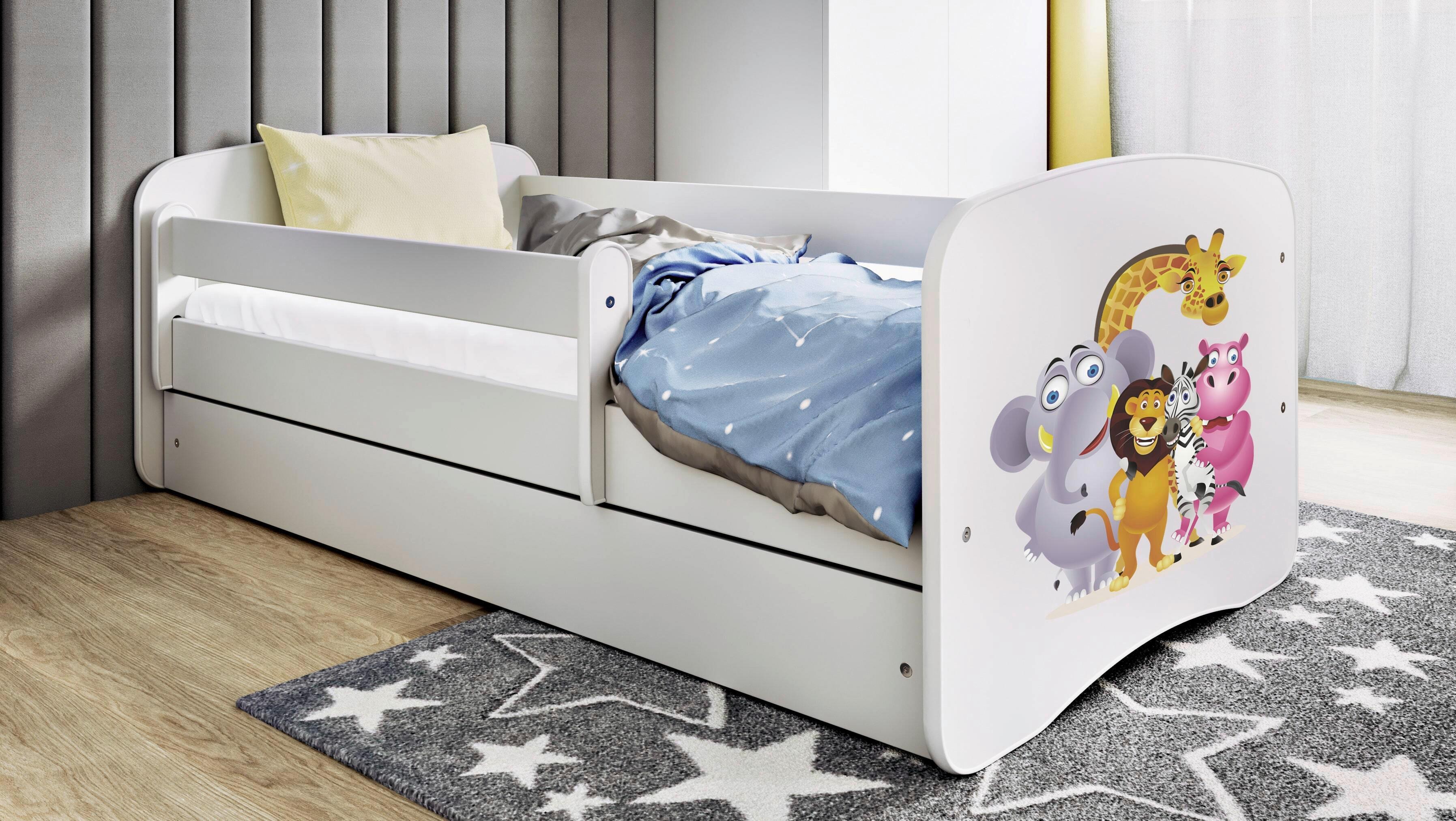 Kinder-/Juniorbett Babydreams inkl. Matratze 80x160 - Birkefarben/Weiß, MODERN, Holz/Holzwerkstoff (80/160cm) - MID.YOU