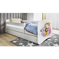 Kinder-/Juniorbett Babydreams inkl. Matratze 80x160 - Birkefarben/Weiß, MODERN, Holz/Holzwerkstoff (80/160cm) - MID.YOU