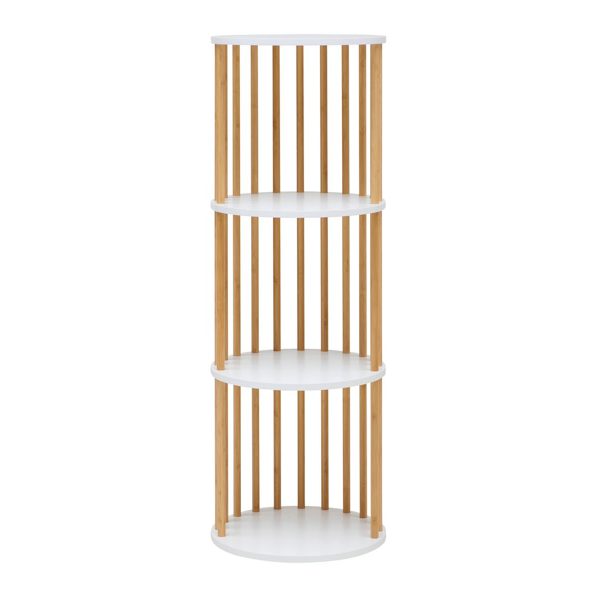 REGÁL ZORA -EXKLUSIV- - biela/prírodná farba, Modern, kompozitné drevo/prírodné materiály (40/114/40cm) - Mömax