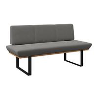 Sitzbank Tristan Webstoff grau, B: 170cm - Schwarz/Grau, MODERN, Holz/Textil (170/48/90cm) - James Wood