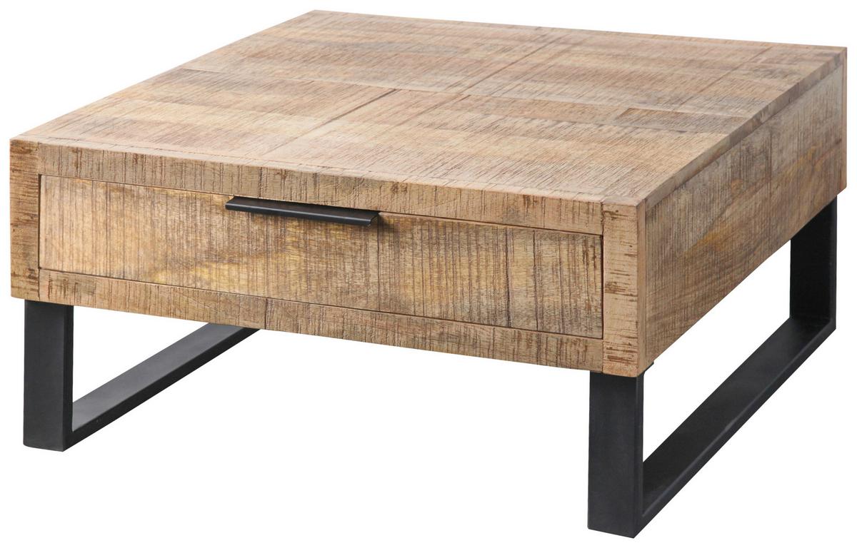 Konferenčný stolík EVEREST EVEREST -EXKLUSIV- - čierna/prírodná farba, Natur, kov/drevo (80/40/80cm)