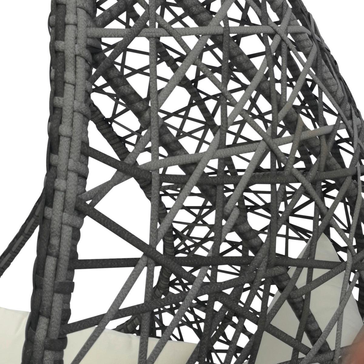 Hängesessel mit Gestell Kuba inkl. Sitz- und Rückenkissen - Anthrazit/Weiß, Basics, Kunststoff/Textil (103/208/103cm)