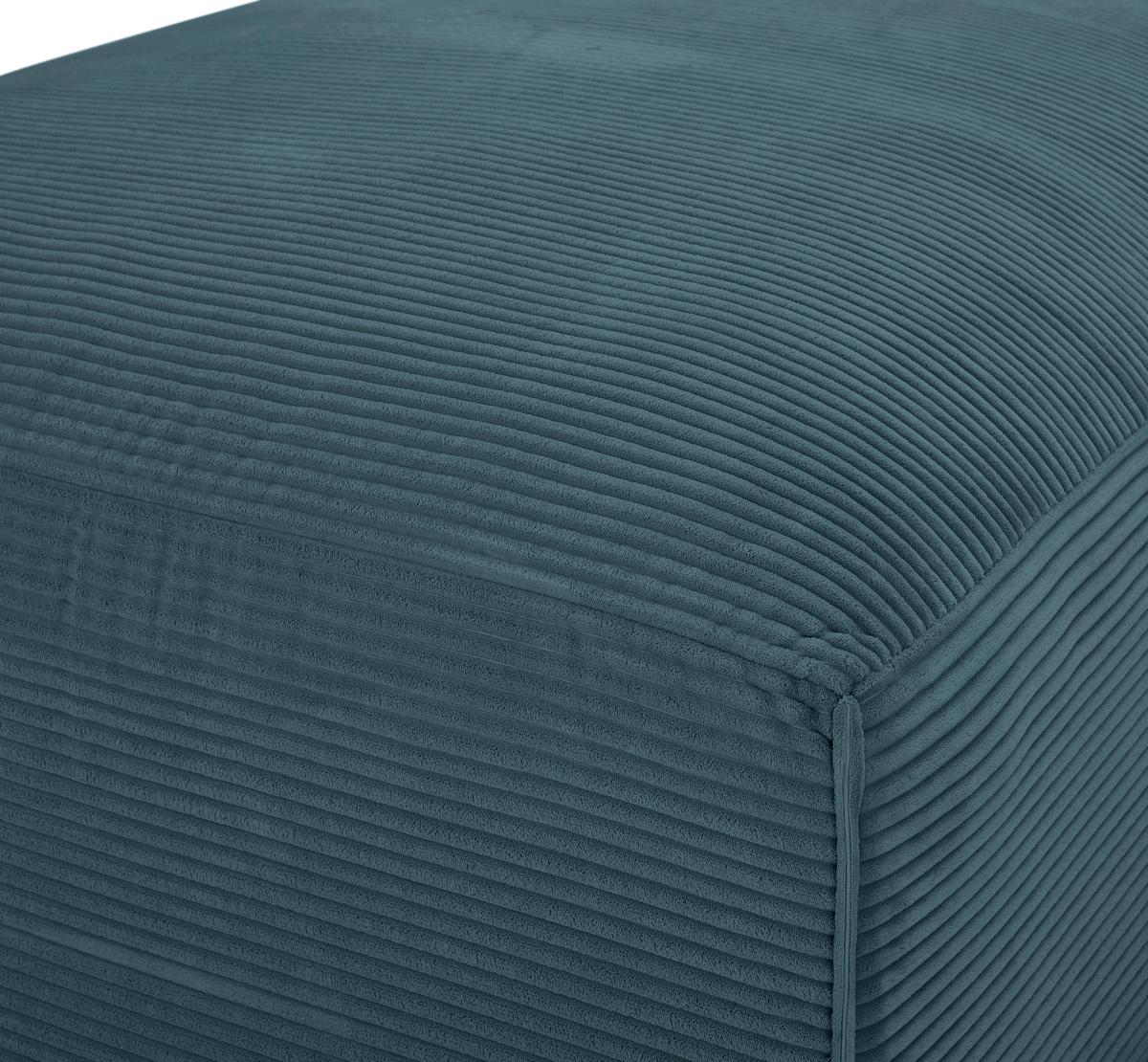 Ecksofa Pearl - Petrol/Schwarz, Design, Textil (196/303cm) - Livetastic