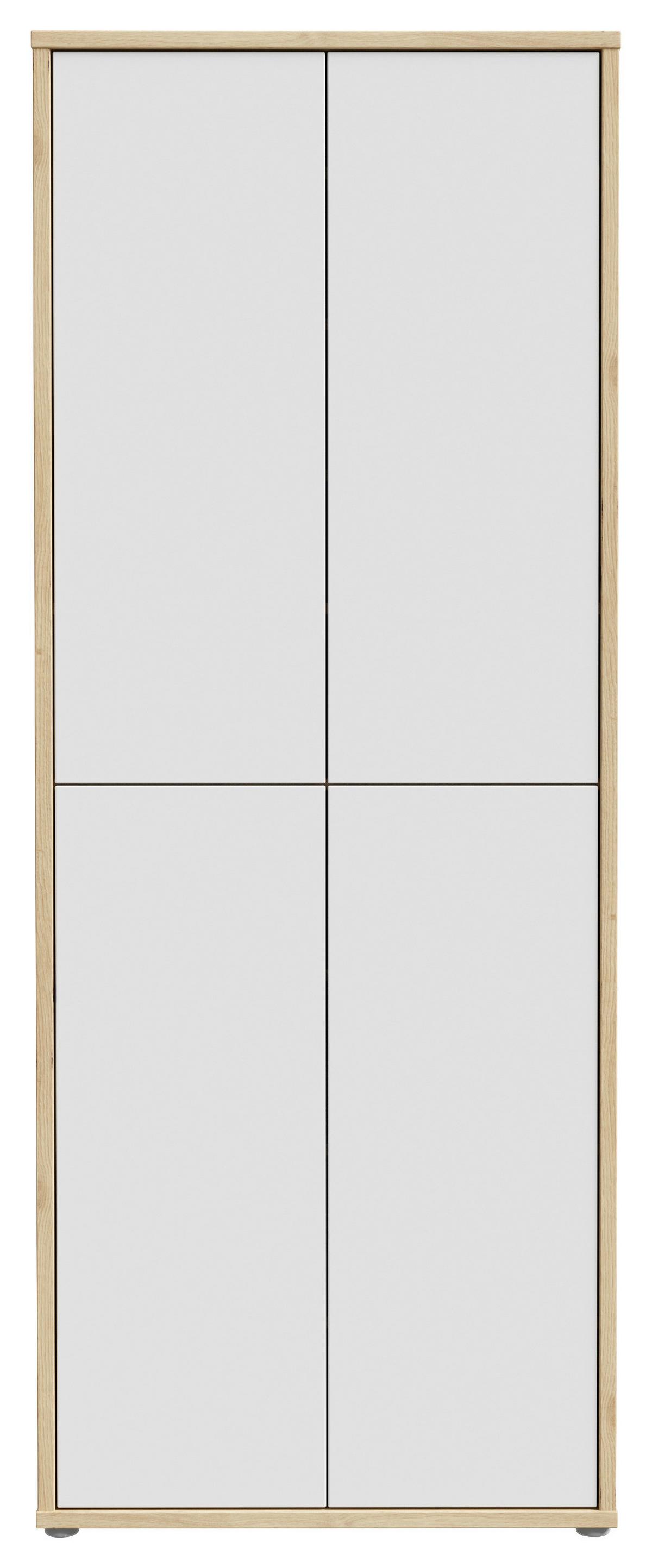 Skříň na boty, šedá/dub artisan, š: 74,5cm - šedá/světle šedá, Moderní, kompozitní dřevo/plast (74,5/191,9/34,9cm)