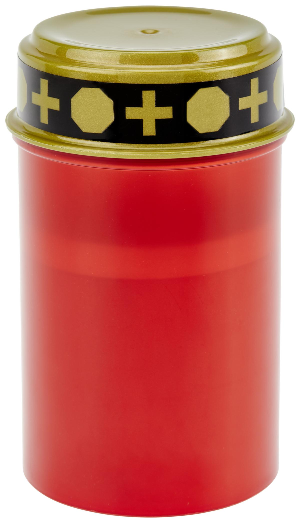 Grabkerze Led Roxanne Weiß oder Rot, Ø/H: 7,5/12,5 cm - Rot/Weiß, Basics, Kunststoff (7,5/12,5cm)