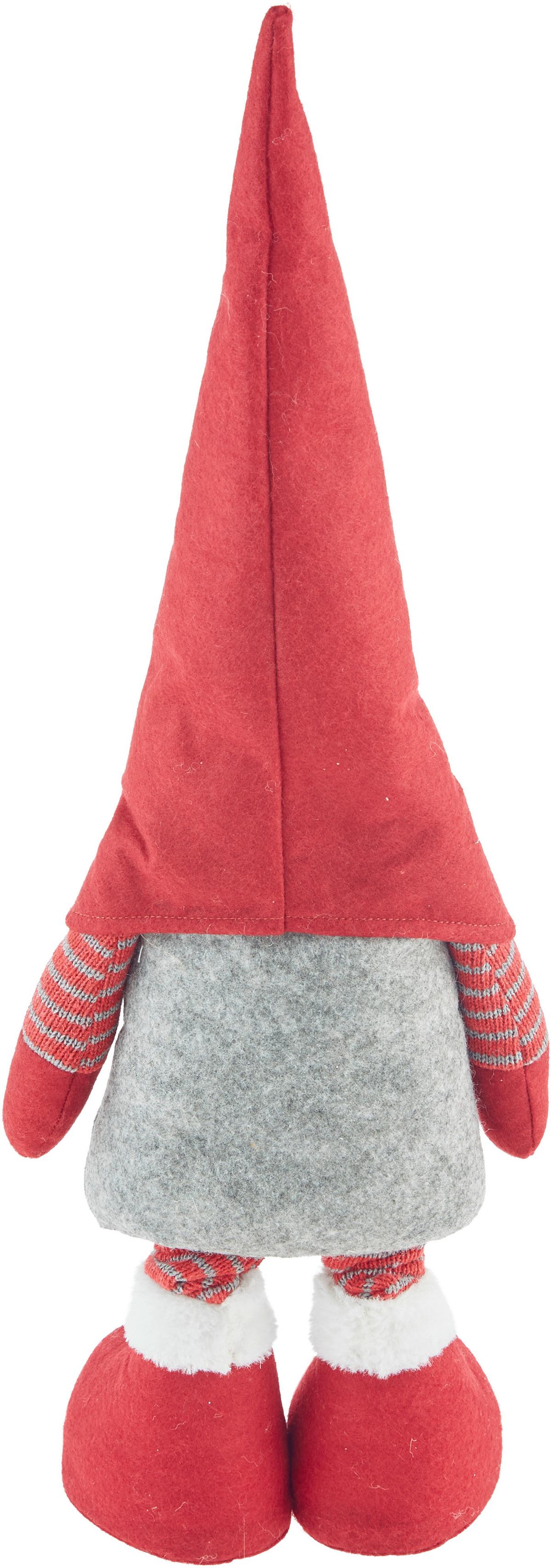 Wichtelfigur Textil/ Kunststoff H: 56-68 Cm - Rot/Weiß, Basics, Kunststoff/Textil (18/56-70/11,5cm) - Luca Bessoni